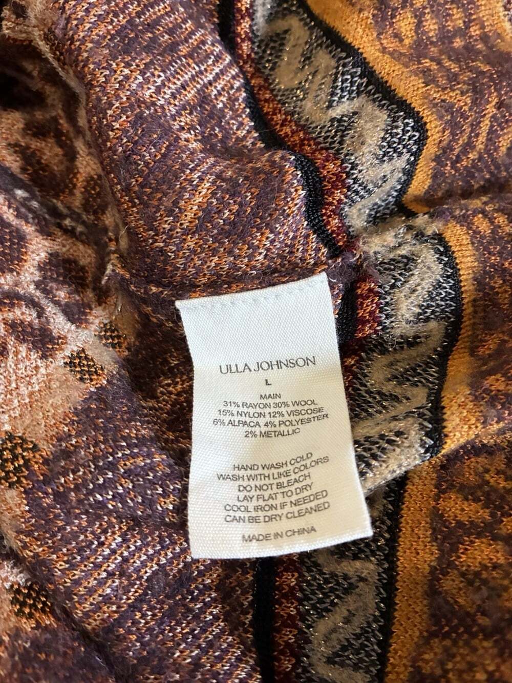 Ulla Johnson Paloma Dress in Woodland Size Large Wool Blend Long Sleeve Maxi - Picture 9 of 12